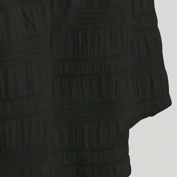 Black Casual Womens Square Neck Puff Sleeve Cut Out Waist Dress - Picture 4 of 5